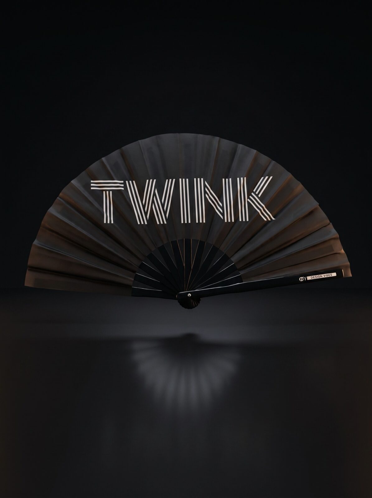 Festival Fan « TWINK » en noir – Rave & Pride Statement