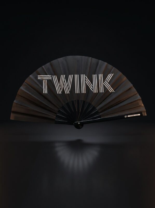 Festival Fan "TWINK" en noir - Rave & Pride Statement