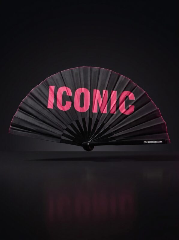 Festival Fan "ICONIC" en noir/rose - Rave Statement