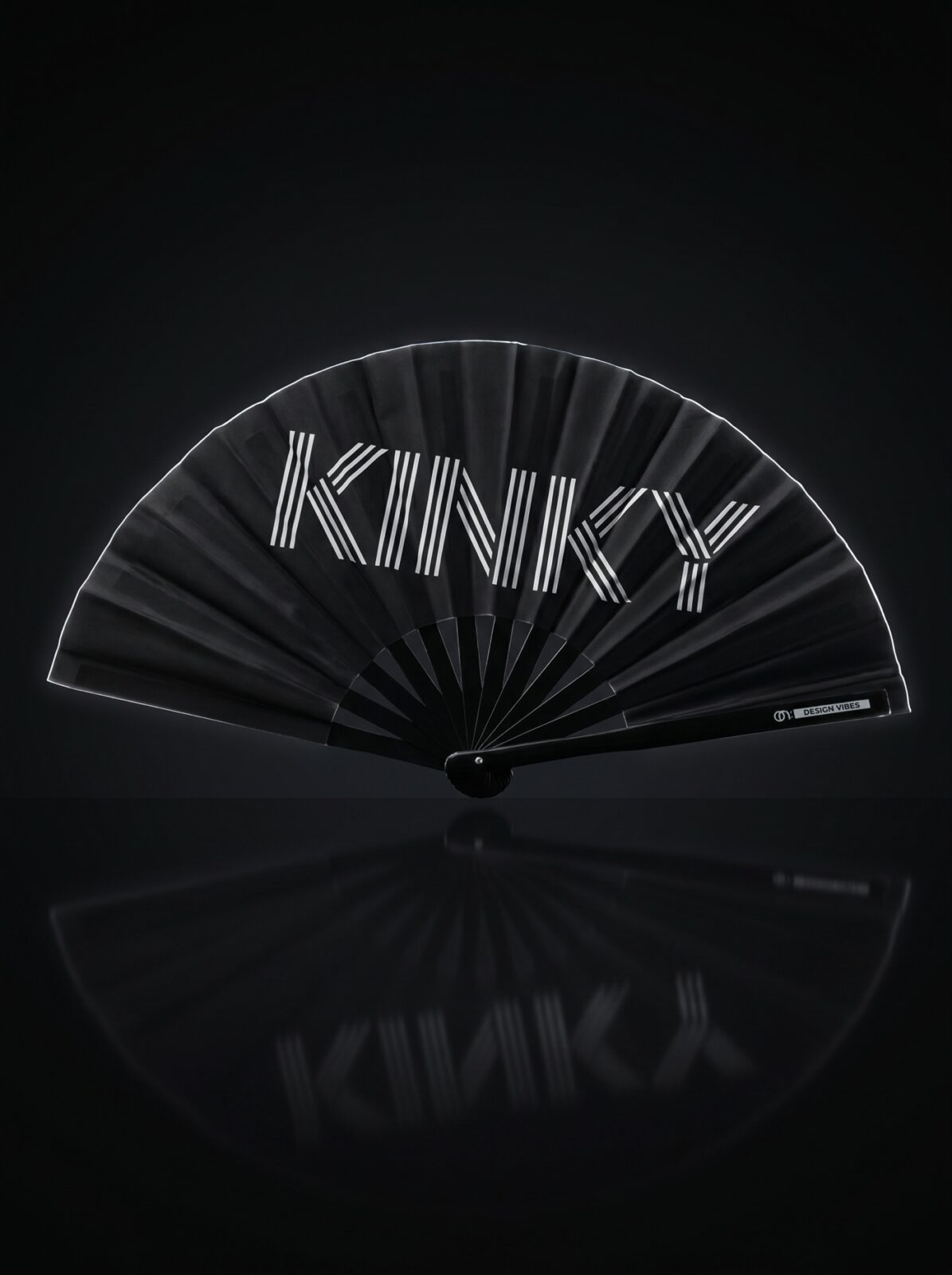 Festival Fan « KINKY » en noir – Rave & Pride Statement