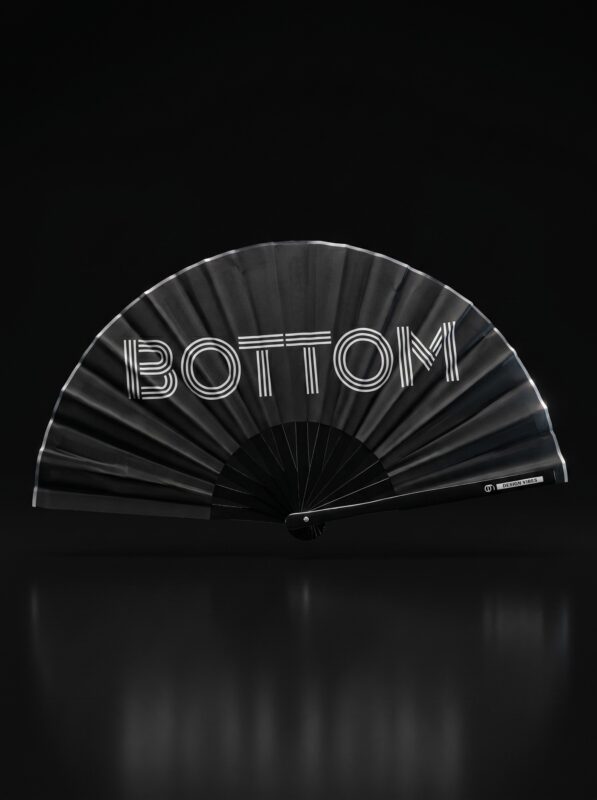 Éventail Festival "BOTTOM" en noir - Accessoire Pride & Rave