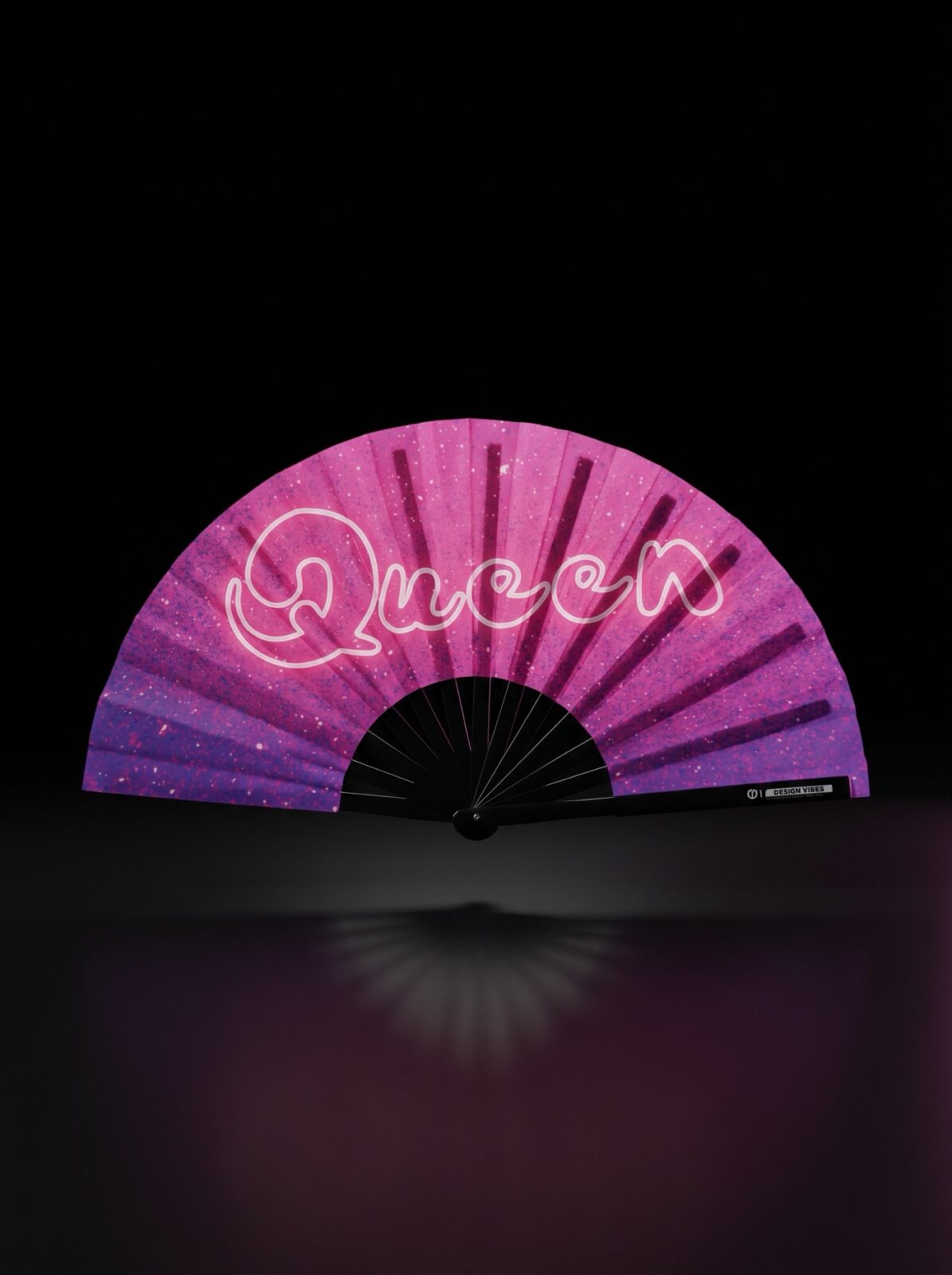 Éventail Festival « Queen » Rose-Violet Galaxie Paillettes – Rave & Pride