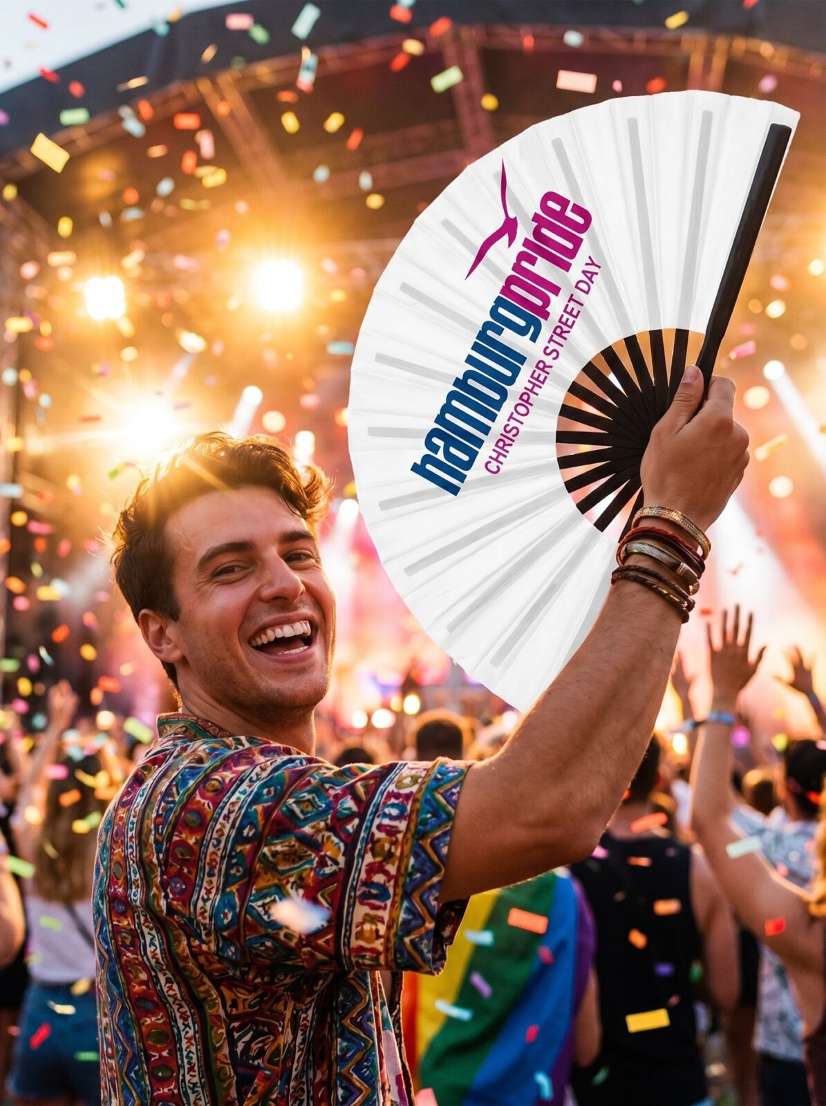Festival-Fächer Hamburg Pride CSD in Weiß, Logo-Edition, Affichage 4