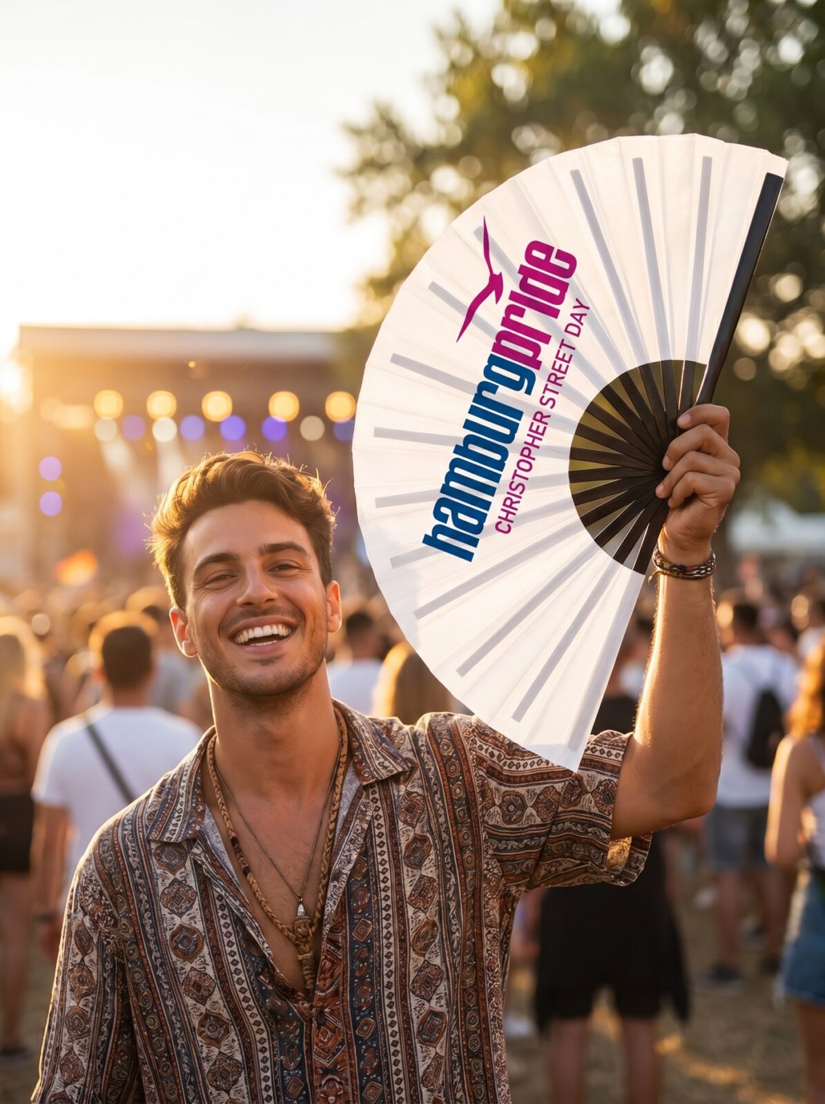 Festival-Fächer Hamburg Pride CSD in Weiß, Logo-Edition, Affichage 3