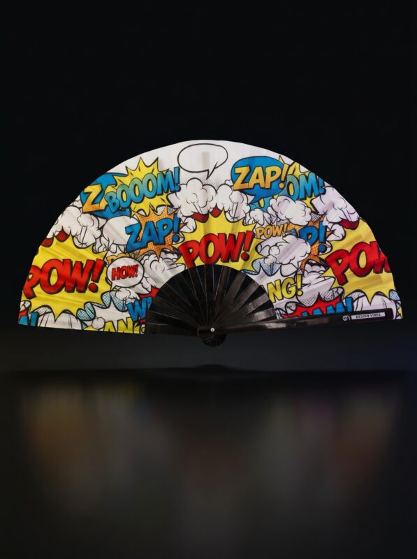 Festival Fan "ZAP BOOM POW" Jaune Comic - Rave & Party