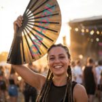 Festival Fan « TECHNO » Noir Teal-Pink – Techno & Rave – Affichage 3