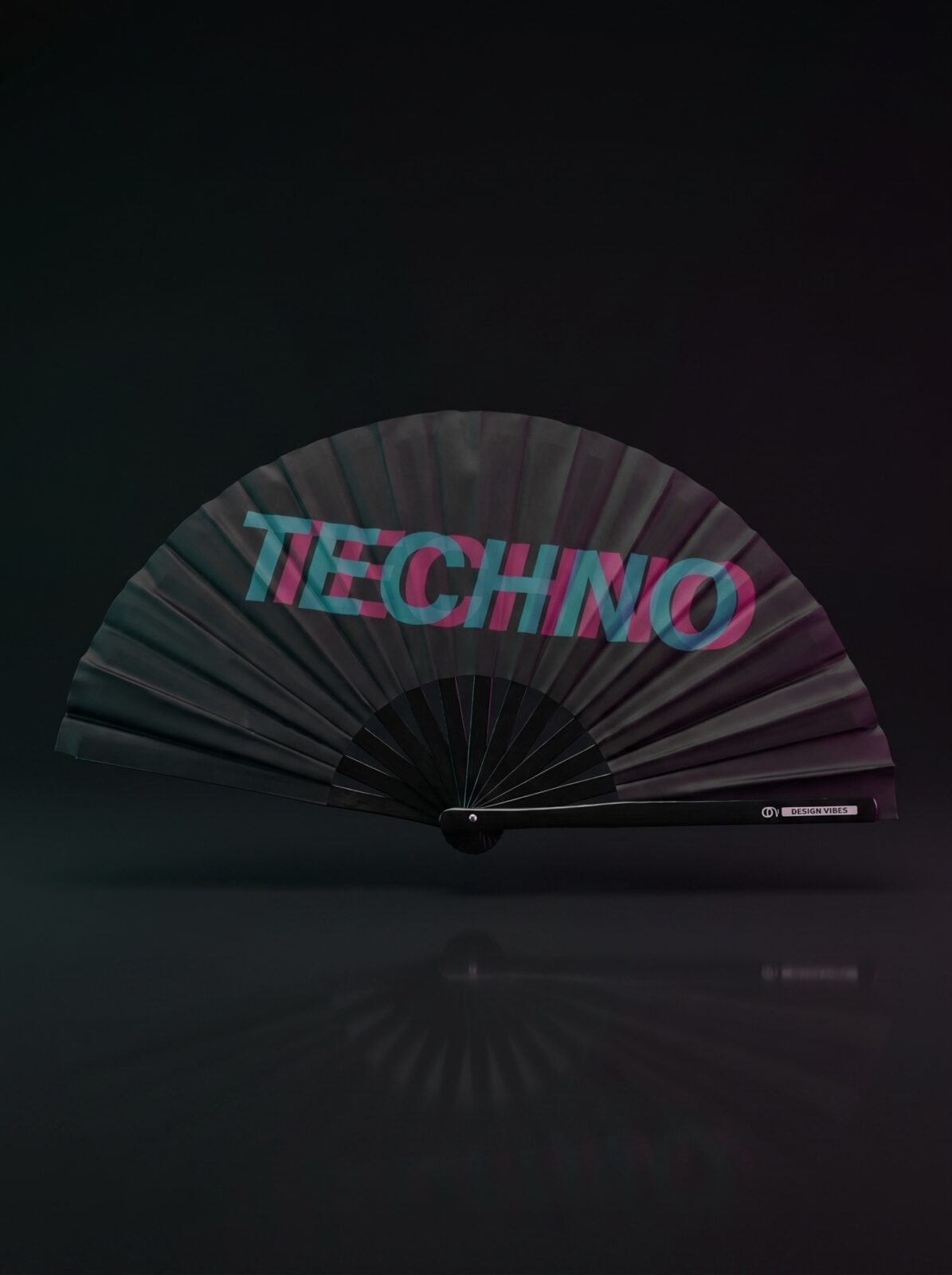 Festival Fan « TECHNO » Noir Teal-Pink – Techno & Rave