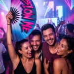 Éventail Festival « BLOW ME » en violet-bleu – Accessoire Rave & Pride – Affichage 5