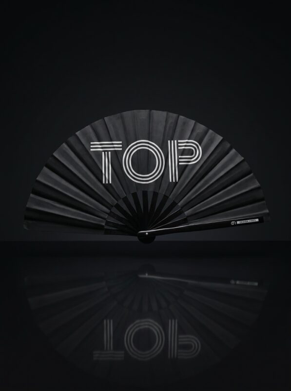 Festival Fan "TOP" en noir - Rave & Pride Statement