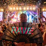 Festival Fan « RAVE » Noir Teal-Pink – Techno & Rave Accessoire – Affichage 6