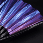 Festival Fan holographique bleu-violet métallisé, accessoire de Rave, Affichage 10