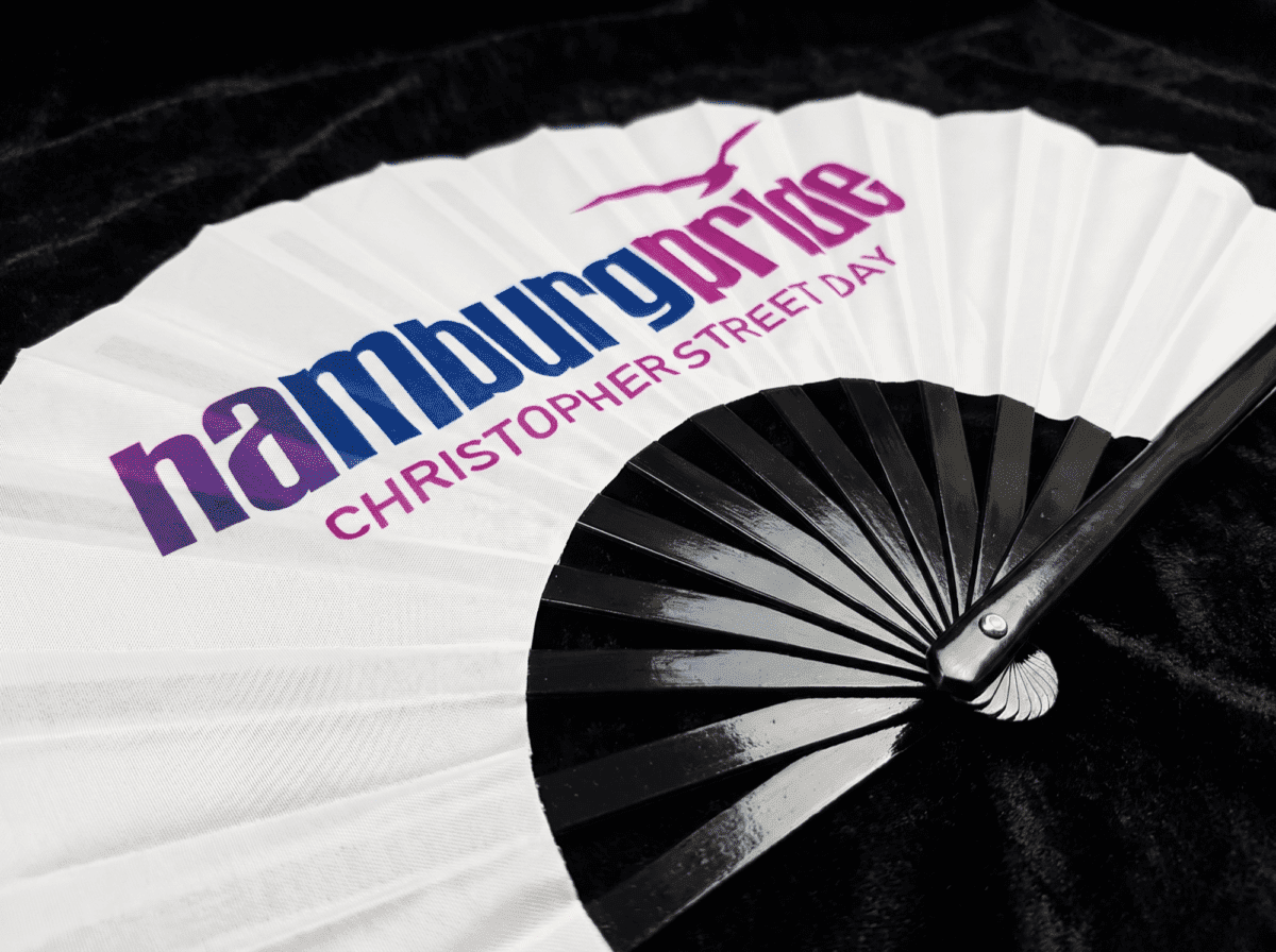 Festival-Fächer Hamburg Pride CSD in Weiß, Logo-Edition, Affichage 6