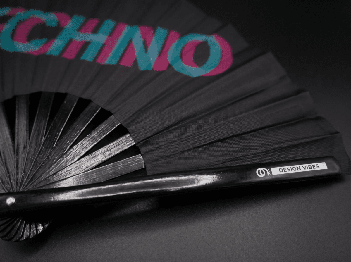 Festival Fan « TECHNO » noir, bleu sarcelle et rose, Techno & Rave, Affichage 6