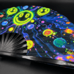 Festival Fans « Neon Acid Smileys » noirs pour la Techno et la Rave, Affichage 6