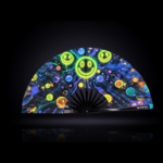 Festival Fans « Neon Acid Smileys » noirs pour la Techno et la Rave, Affichage 1
