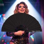 Festival Fan noir à paillettes, accessoire chic pour les raves et la Pride, Affichage 5