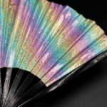 Festival Fans holographiques avec paillettes en forme d&rsquo;arc-en-ciel pastel pour les festivals et les Raves, Affichage 5