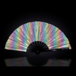 Festival Fans holographiques avec paillettes en forme d&rsquo;arc-en-ciel pastel pour les festivals et les Raves, Affichage 1
