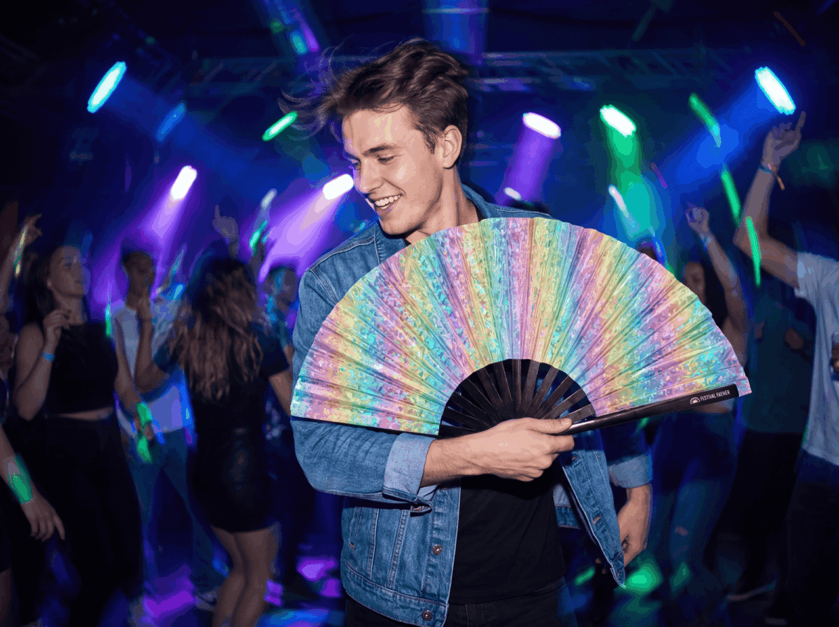 Festival Fans Holo Cristal Pastel pour les Raves et les festivals, Affichage 2