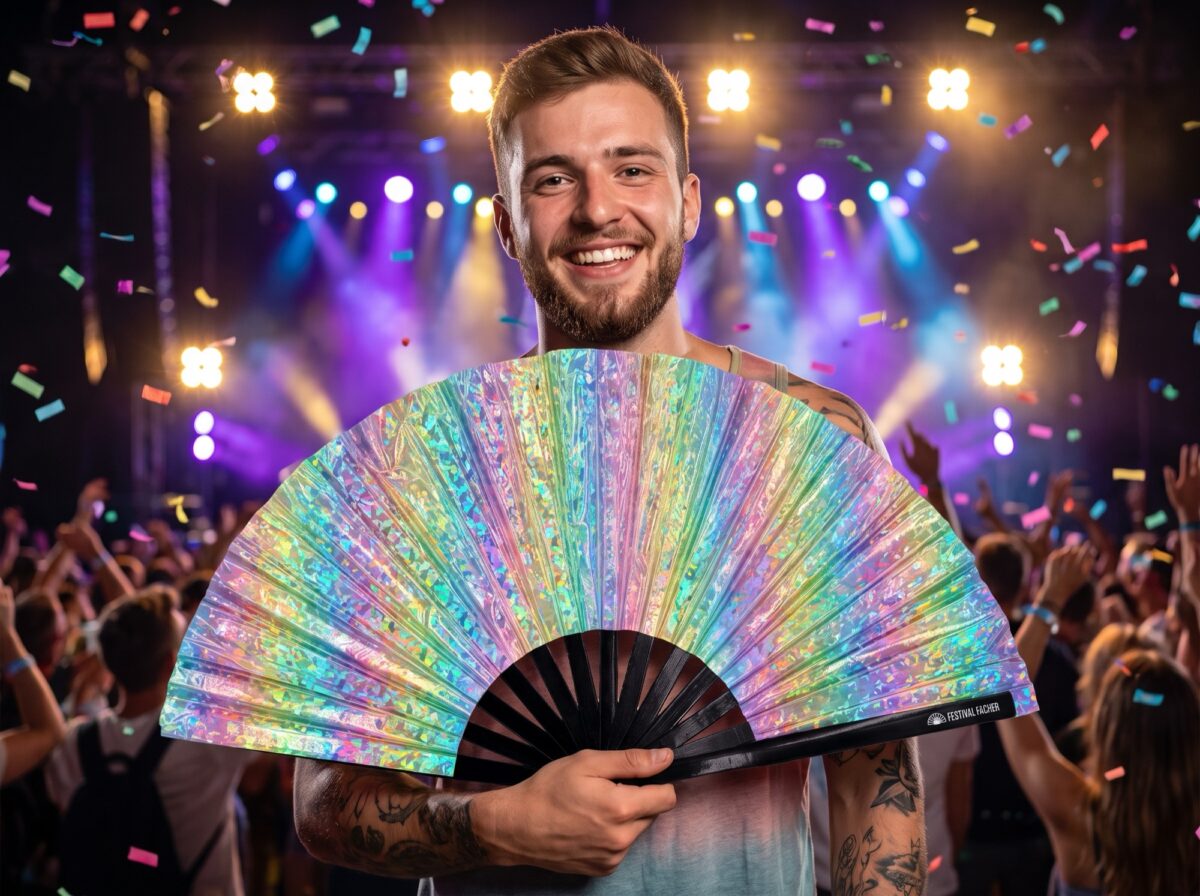 Festival Fans Holo Cristal Pastel pour les Raves et les festivals, Affichage 4