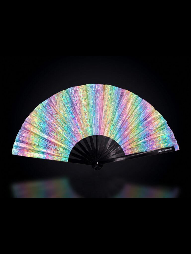 Festival Fan Holo Cristal Pastel ouvert, pour les raves et les festivals