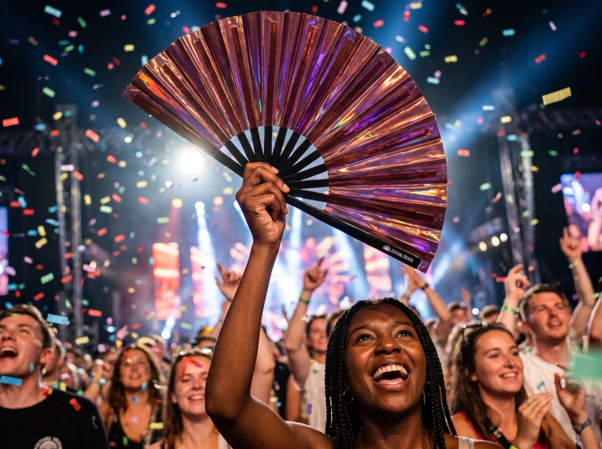 Festival Fans holographiques transparents bordeaux pour les festivals et les Raves, Affichage 4