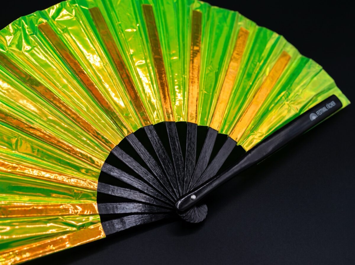 Festival Fans holographiques transparents vert fluo pour les Raves et la Techno, Affichage 5