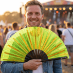 Festival Fans holographiques transparents vert fluo pour les Raves et la Techno, Affichage 3