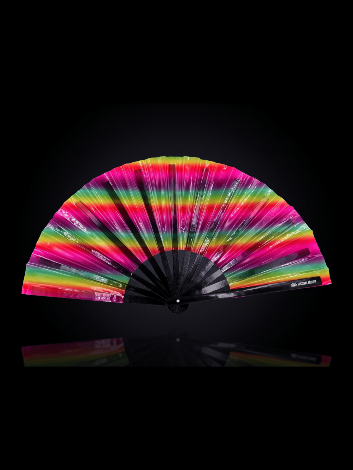 Festival Fans transparents avec des bandes arc-en-ciel pour la Pride et la CSD