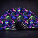 Festival Fan « Géométrie néon » noir pour la Techno et la Rave, Affichage 5