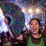 Festival Fan « Chats néon » noirs pour les Raves et les festivals, Affichage 4