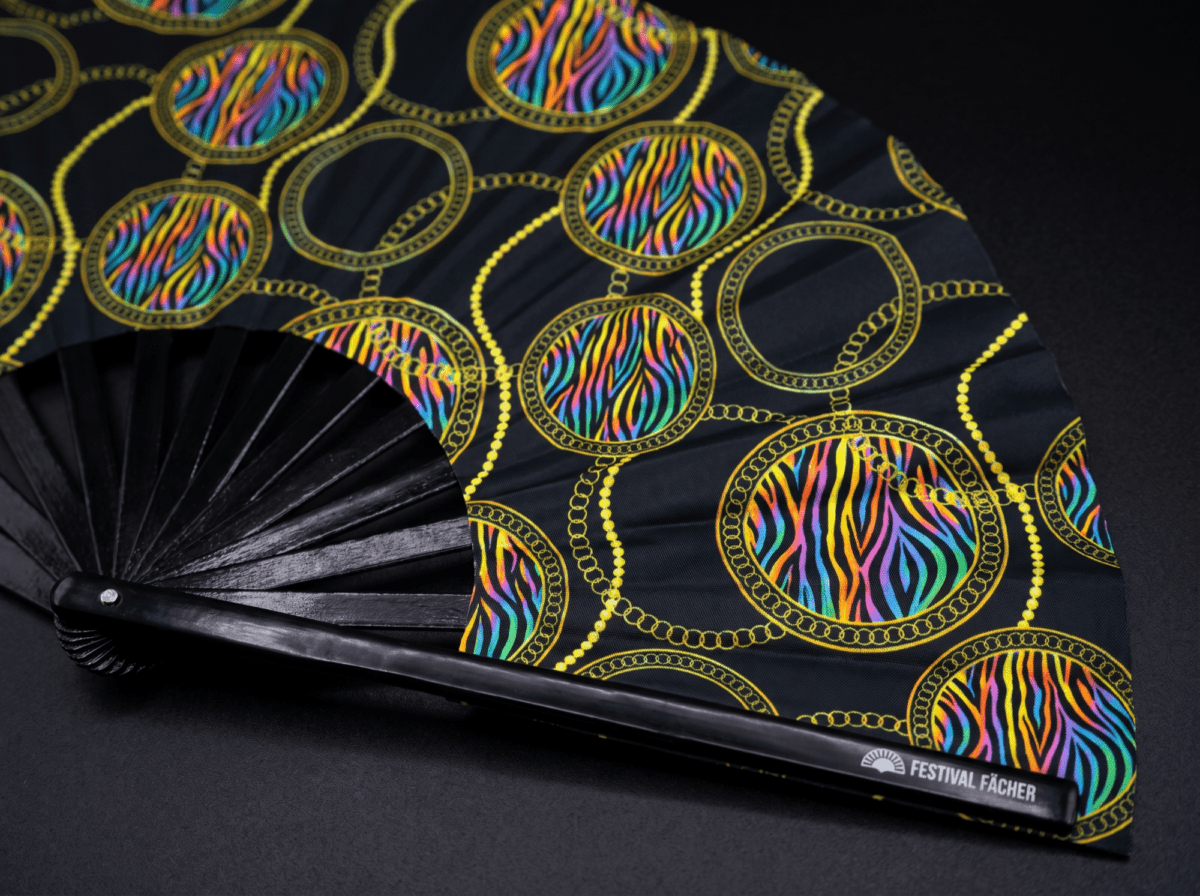 Festival Fan « Cercles fluo » noirs pour la Techno et la Rave, Affichage 5
