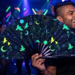 Festival Fans avec symboles occultes, noir néon, pour la psytrance et la Rave, Affichage 2