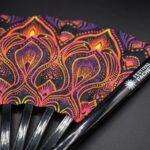 Festival Fan « Neon-Ornament » noir pour la psytrance et le goa, Affichage 5