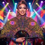 Festival Fan « Neon-Ornament » noir pour la psytrance et le goa, Affichage 5