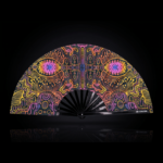 Festival Fan « Neon-Ornament » noir pour la psytrance et le goa, Affichage 1