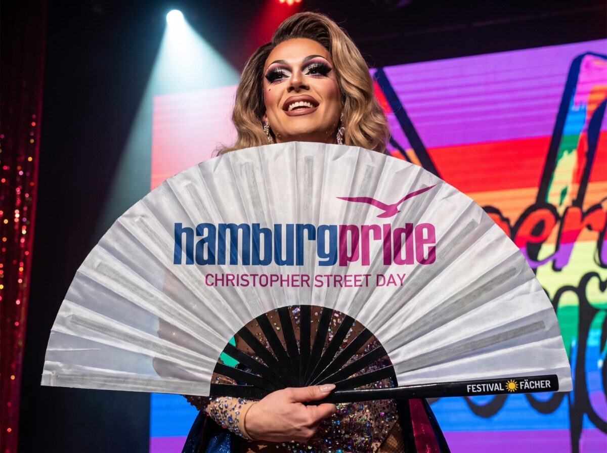 Festival-Fächer Hamburg Pride CSD in Weiß, Logo-Edition, Affichage 5