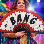 Festival Fan « BANG » sur le thème de la comic, rouge et blanc, accessoire pour les raves et les soirées, Affichage 5