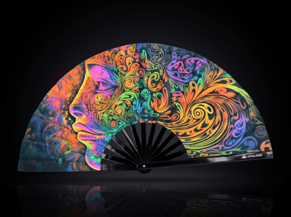 Festival Fans « Psychedelic Wirbel » multicolores pour la psytrance et le goa