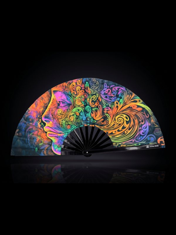 Festival Fans « Psychedelic Wirbel » multicolores pour la psytrance et le goa