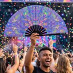 Festival Fan « Mandala psychédélique violet » pour la psytrance et les Raves, Affichage 4