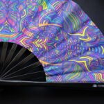 Festival Fan « Mandala psychédélique violet » pour la psytrance et les Raves, Affichage 5