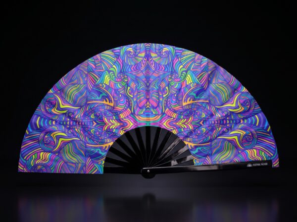 Festival Fan « Mandala psychédélique violet » pour la psytrance et les Raves