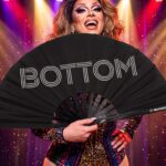 Festival Fan « BOTTOM » en noir, accessoire pour la Pride et les raves, Affichage 5