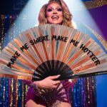 Festival Fan « MAKE ME SWEAT » holographique or rose, Rave, Affichage 5
