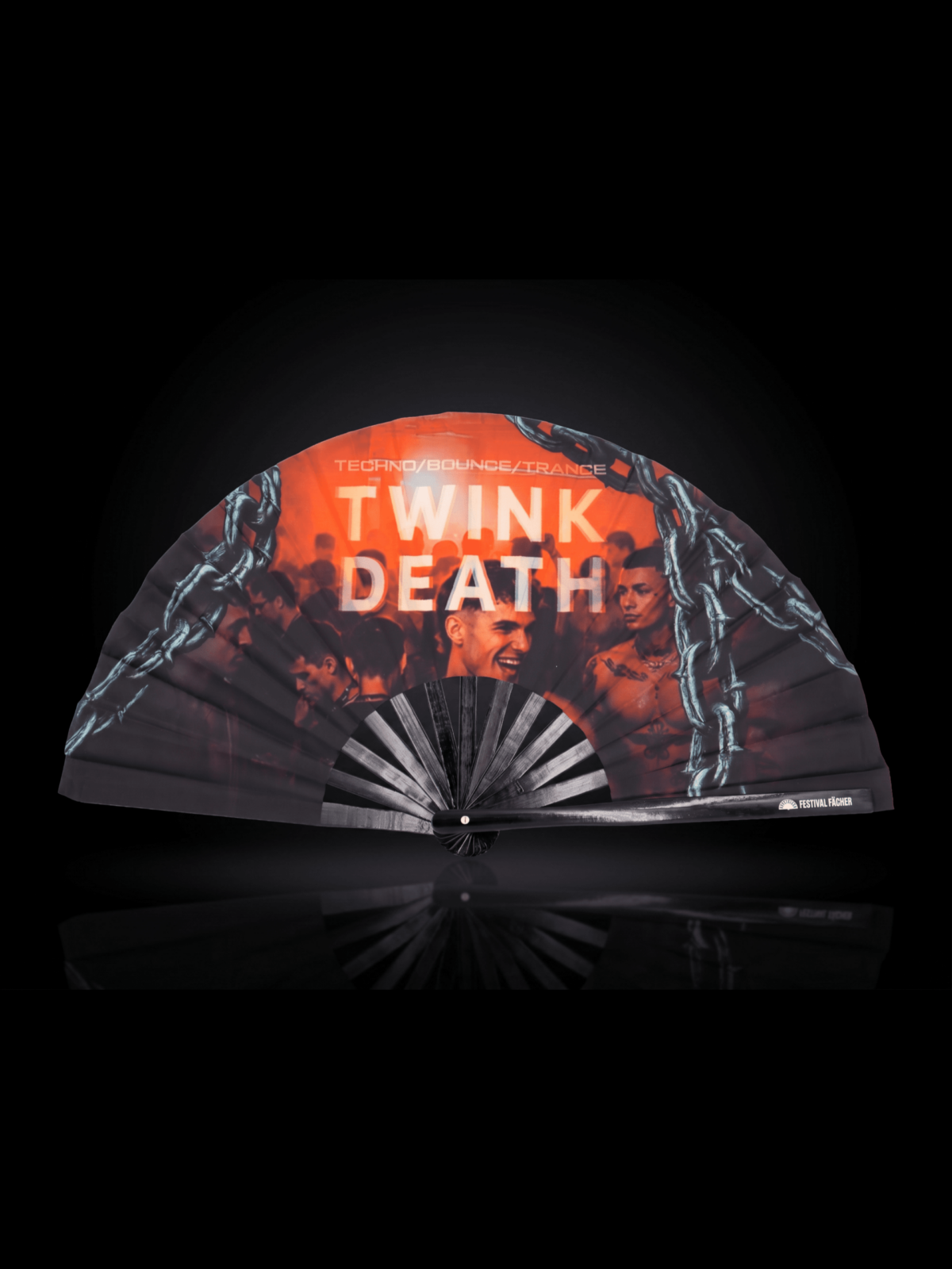 Festival Fan « TWINK DEATH » noir pour la Techno et la Rave