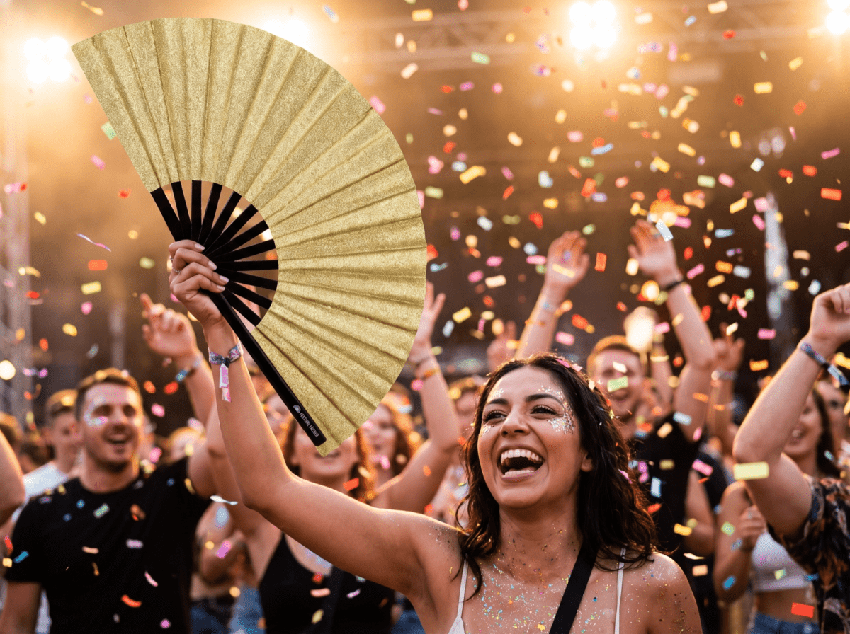 Festival Fans dorés à paillettes pour les festivals et les fêtes, Affichage 4