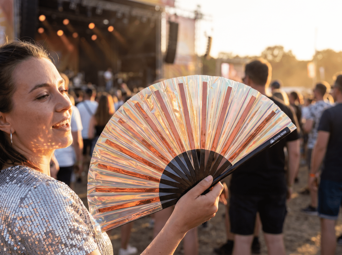 Festival Fans en cuivre holographique pour les festivals et les Raves, Affichage 3
