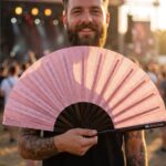 Festival Fans roses avec paillettes pour les festivals et les fêtes, Affichage 3