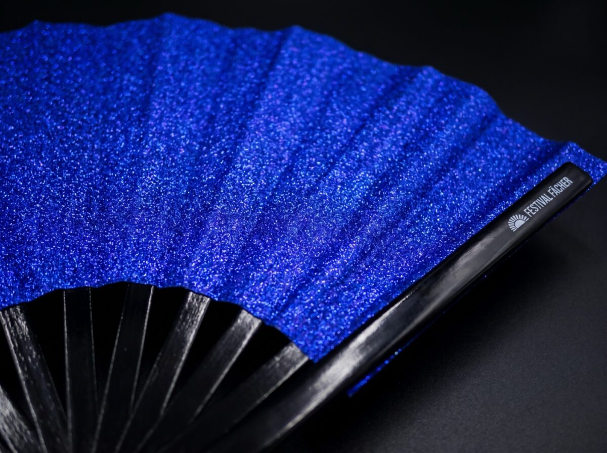 Festival Fans bleu royal à paillettes pour les festivals et les fêtes, Affichage 5